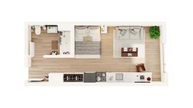 Floor Plan A Studio 1BA 423 423 floor plan